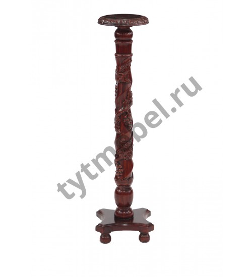 HK-732. Подставка для цветов (массив красного дерева) ANTIUE, цвет: вишня, 35х35(110) см